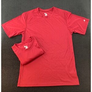 Lot of 2‎ Badger Sport Red Short Sleeve Athletic T-Shirt Size S